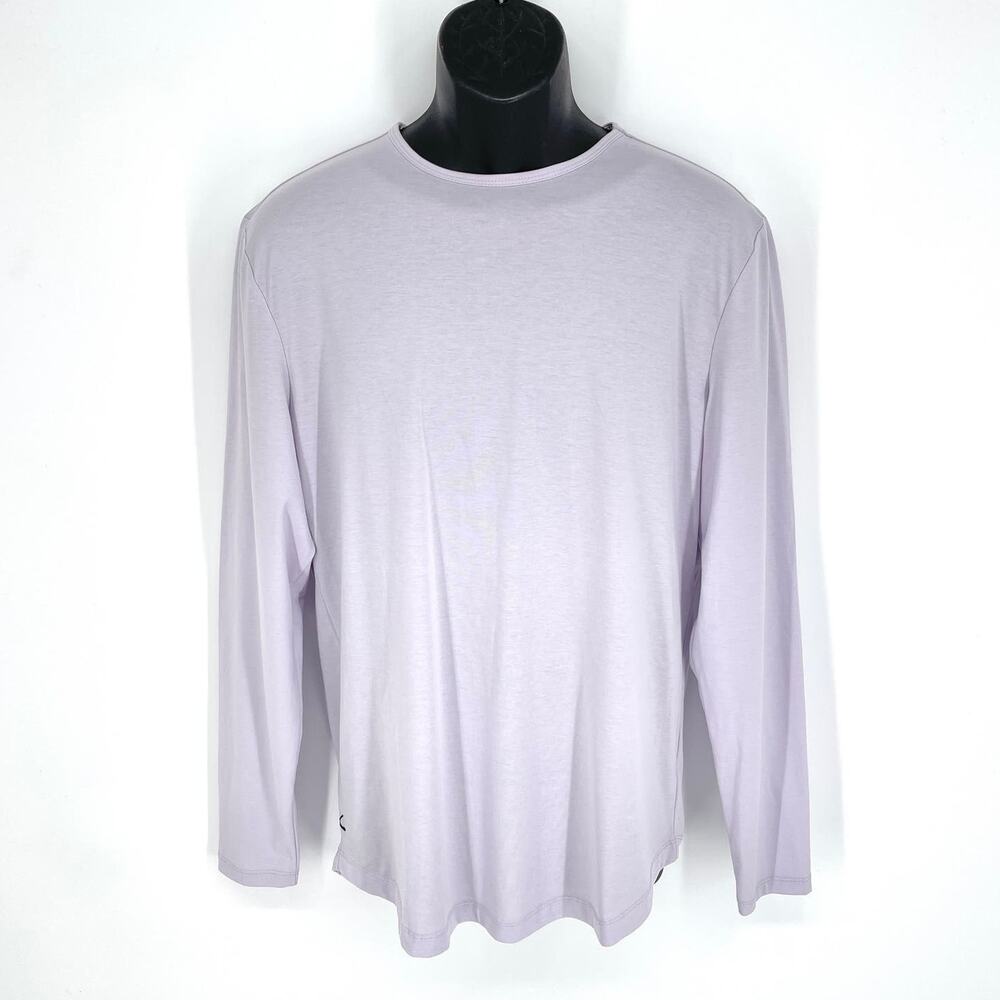Cuts Clothing NEW AO Curve-Hem Long Sleeve T-Shirt Mens Sz L Lavender Purple